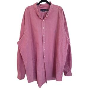 Ralph Lauren Tall Classic Fit Red Gingham Cotton Button Down Shirt 4XLT